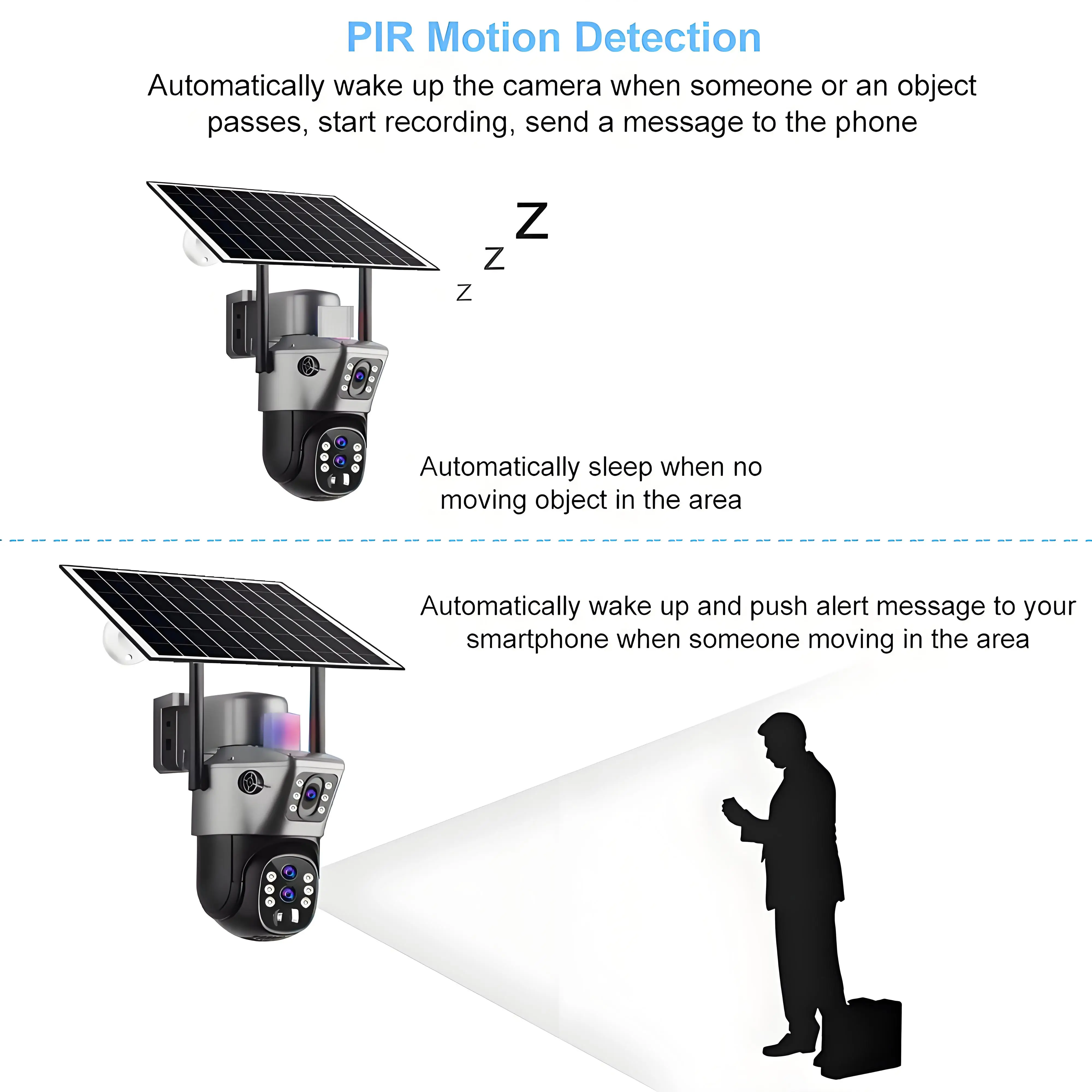10x Zoom 4G SIM Solar Camera Outdoor 6K 12MP Three Lens HD Night Vision IP Surveillance Camera Security Protection PTZ CCTV Cam