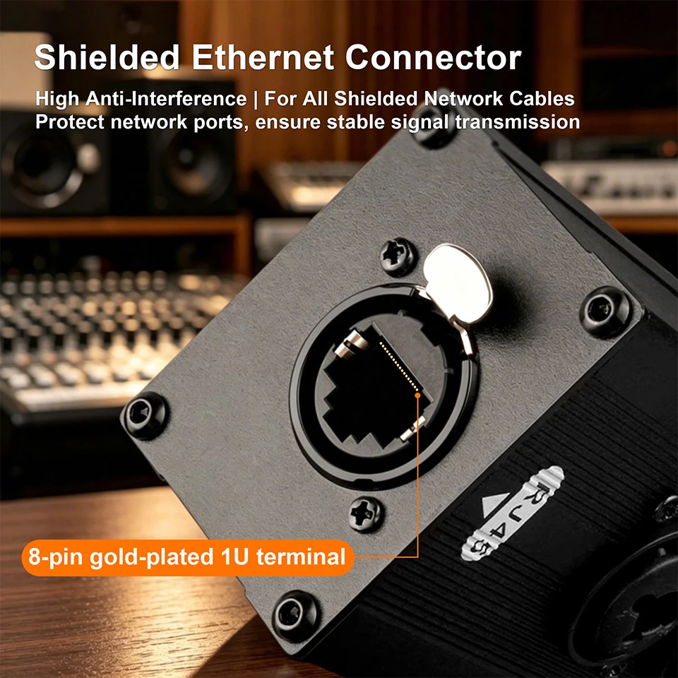 4 Channel 3Pin XLR to RJ45 Audio Extender STP Cat5 Cat6 DMX512 Network Signal Extender for Stage Sound Lighting Studio