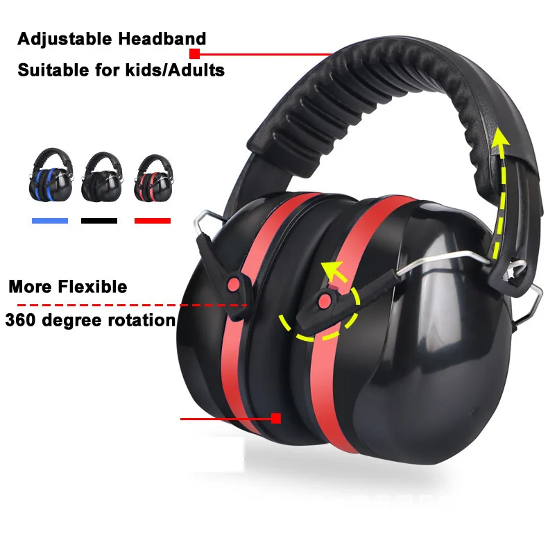 High Quality Anti-Noise Reduction Adjustable Headphone SNR-35dB Safety Earmuffs For Study Sleeping Woodwork Hearing Protection