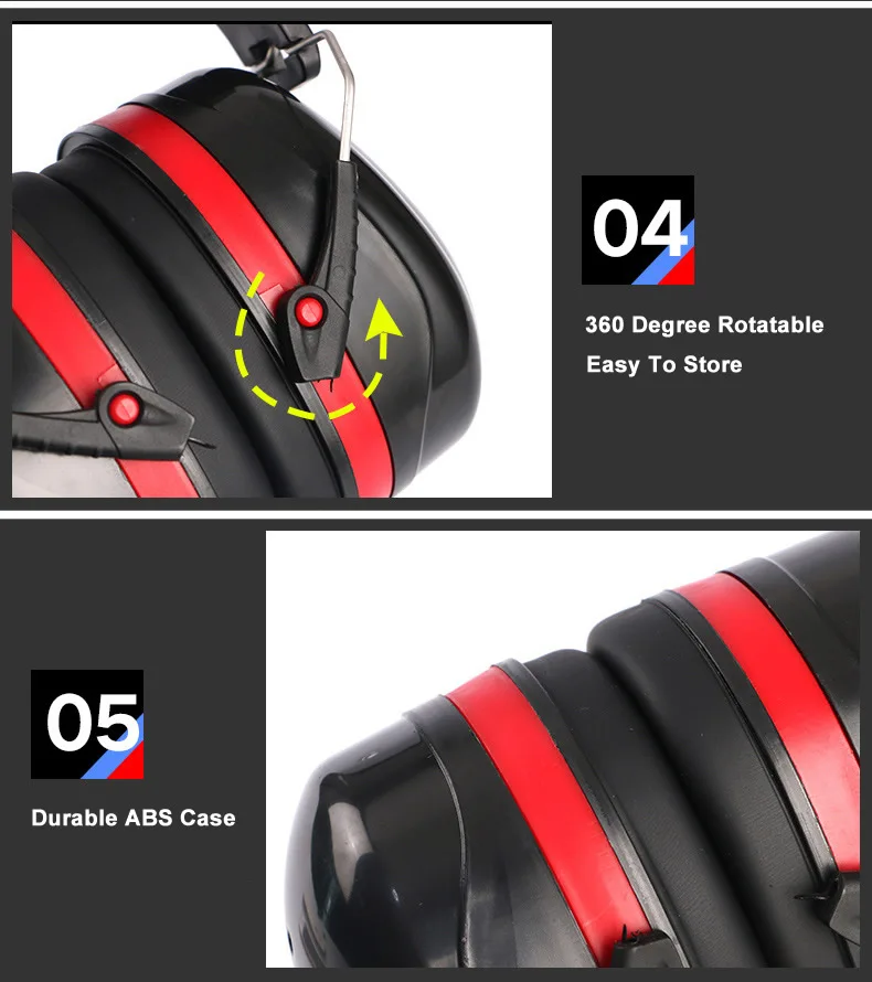 High Quality Anti-Noise Reduction Adjustable Headphone SNR-35dB Safety Earmuffs For Study Sleeping Woodwork Hearing Protection
