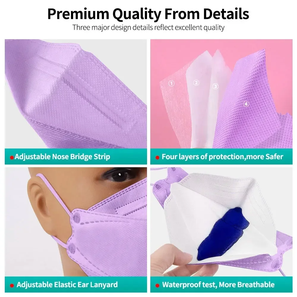 KN95 FFP2 CE 15 Color Wholesale Fish Mask Hygienic Mascarillas Protective Respirator Anti-Fog Adult FPP2 Reusable Masques