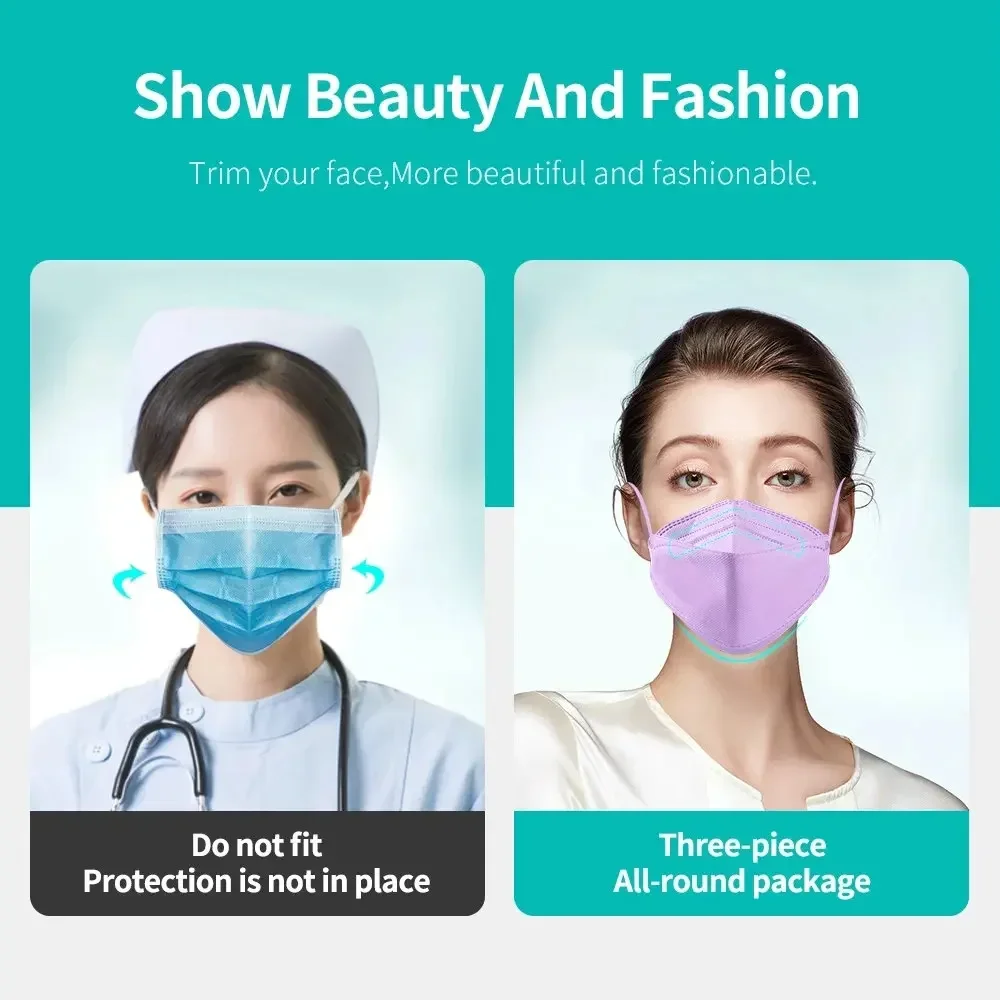 KN95 FFP2 CE 15 Color Wholesale Fish Mask Hygienic Mascarillas Protective Respirator Anti-Fog Adult FPP2 Reusable Masques