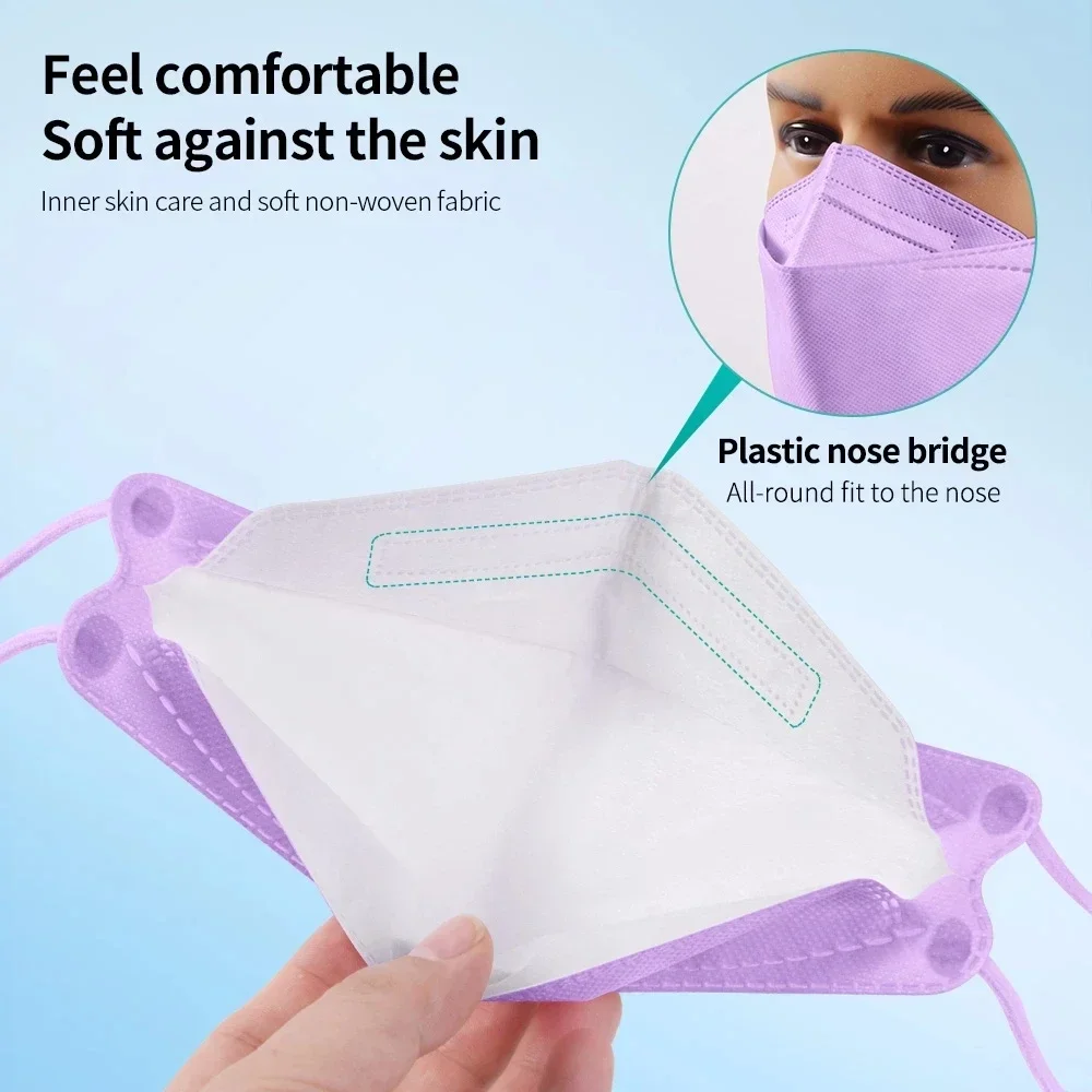 KN95 FFP2 CE 15 Color Wholesale Fish Mask Hygienic Mascarillas Protective Respirator Anti-Fog Adult FPP2 Reusable Masques