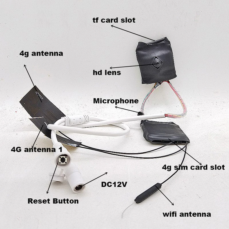 Camhi DIY 5MP 3G 4G SIM Lte IP Camera Module 5MP IMX335 1920P imx307 2MP Wireless MINI 4G Pin hole TF Card Slot Built-in MIC Mic