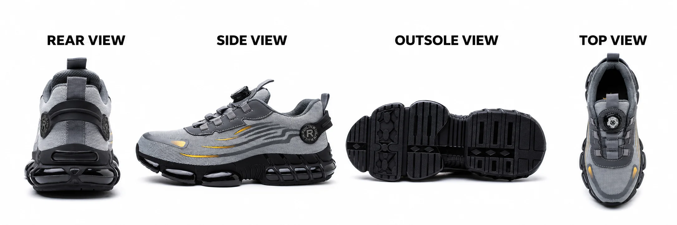 Indestructible Steel Toe Work Shoes for Men Women Rotating Button Safety Shoes Lightweight Construction Work Safety Shoes