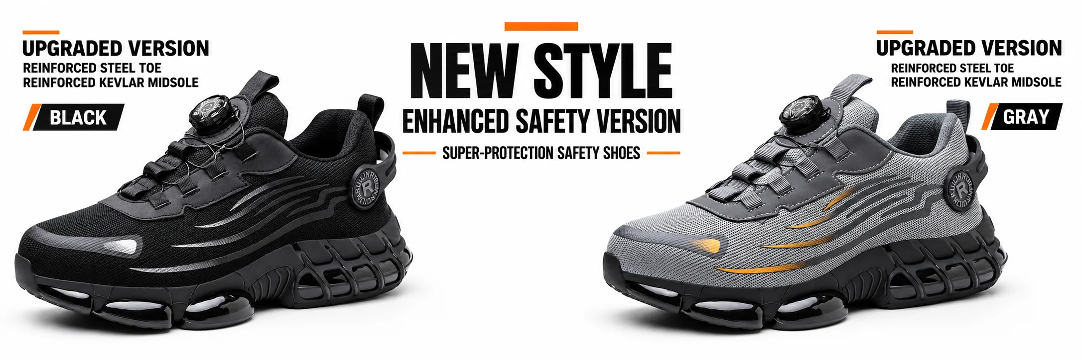 Indestructible Steel Toe Work Shoes for Men Women Rotating Button Safety Shoes Lightweight Construction Work Safety Shoes