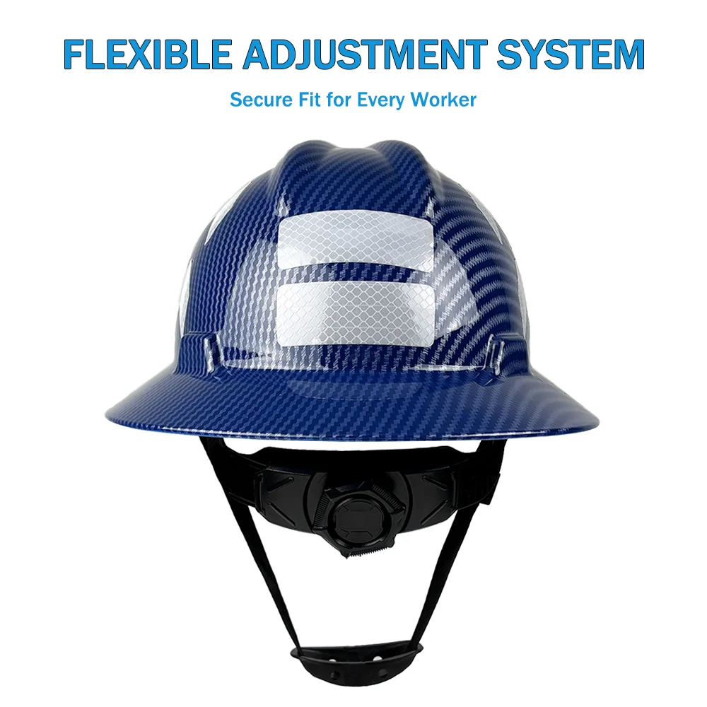CE Construction Full Brim Hard Hat W/ Reflective Stickers Lightweight High Strength Railway Work Cap HDPE Engineer Safety Helmet
