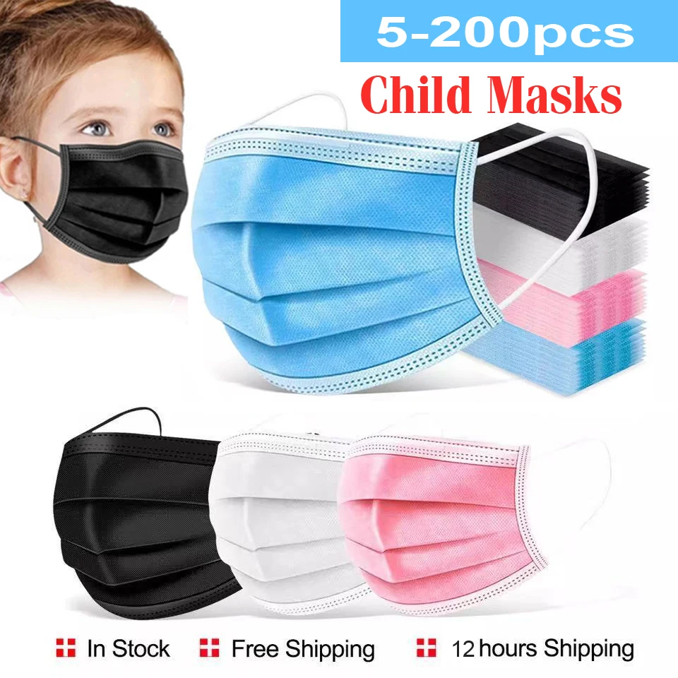 Fast Delivery Child Masks Disposable Kids Face Mask mascarillas Children Safety Dust Protection Mask 3 Layer Ply Non-wove masque
