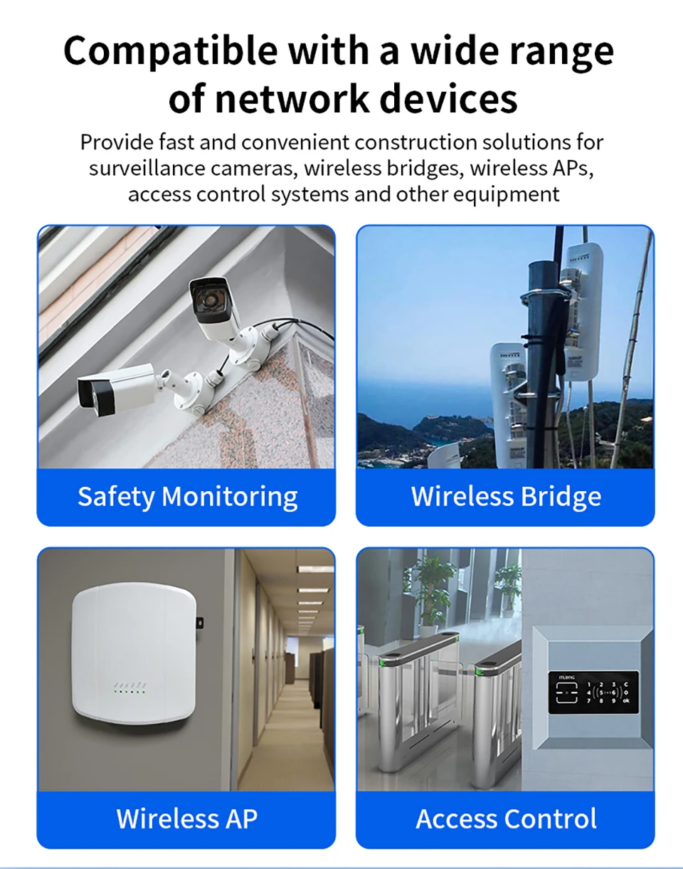 HORACO 10G Industrial POE Injector 90W DIN Rail IEEE 802.3 AF/AT/BT Plug&Play 48-55V for POE Camera, Wireless AP, Wi-Fi Bridge