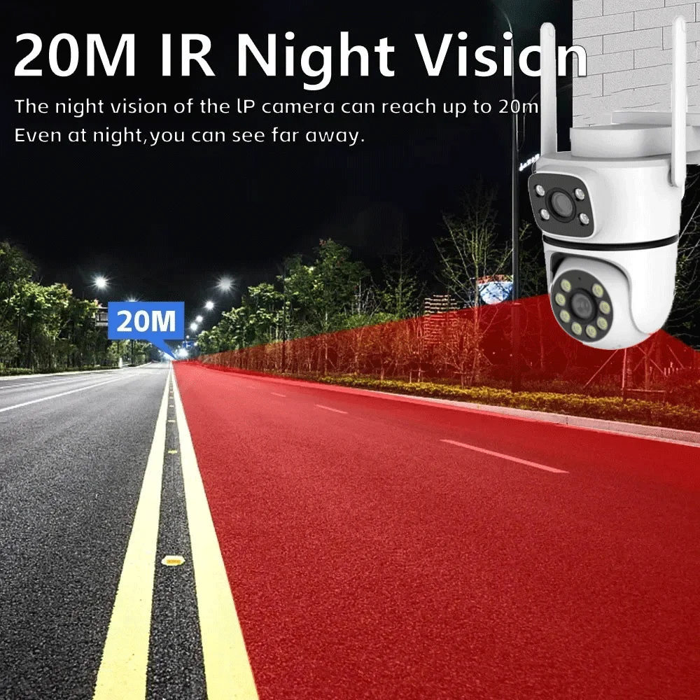 Tuya 10MP Dual-Lens 5G Wifi Camera PTZ Outdoor 4K HD Dual Screen Home Security-protection Camera Color Night Vision Surveillance