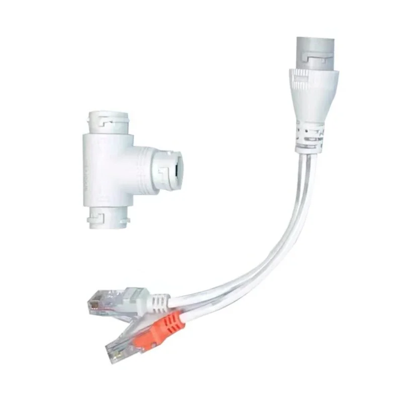 2 In 1 POE Splitter POE Adapter Cable Three-Way RJ45 Head For IP Security Camera System