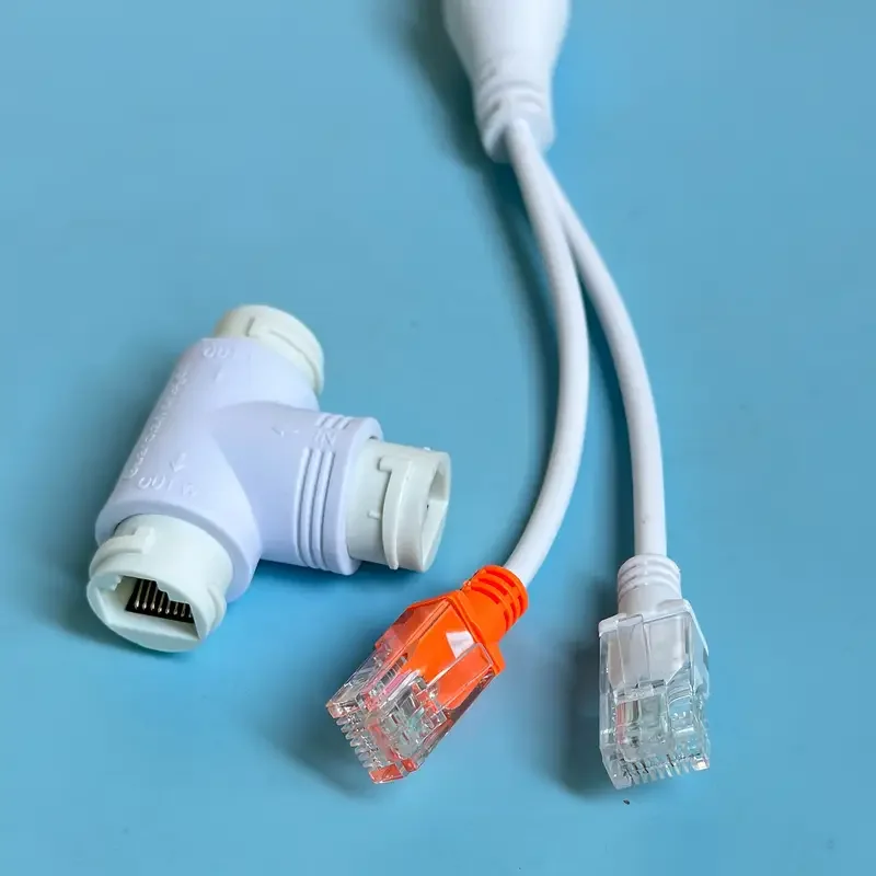 2 In 1 POE Splitter POE Adapter Cable Three-Way RJ45 Head For IP Security Camera System