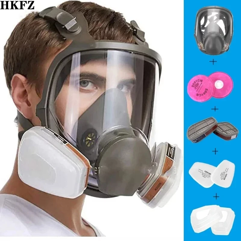 6800 Gas Mask Anti-Fog Full Face Respirator Industrial Painting Spraying Respirator Safety Work Filter Formaldehyde Protection