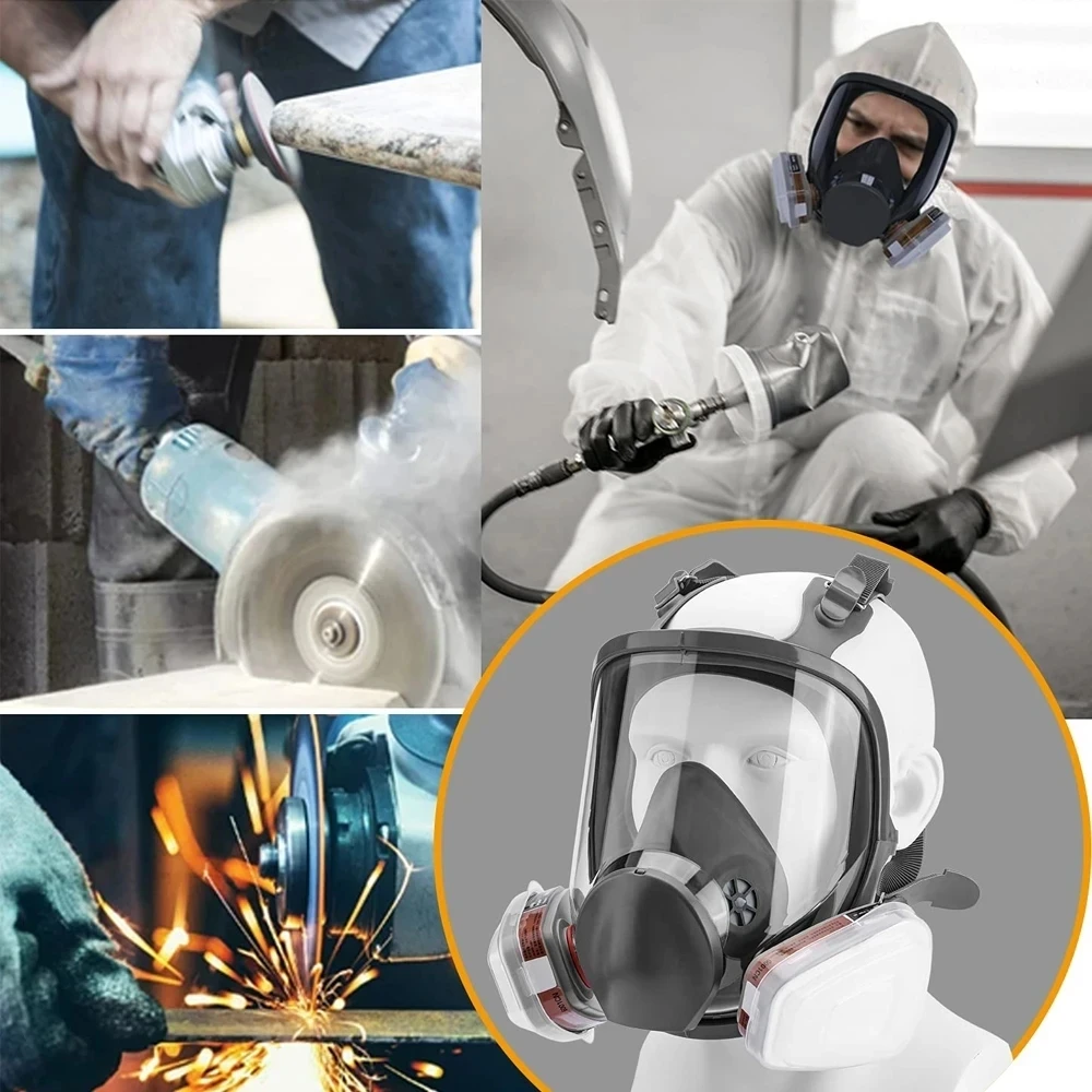 6800 Gas Mask Anti-Fog Full Face Respirator Industrial Painting Spraying Respirator Safety Work Filter Formaldehyde Protection