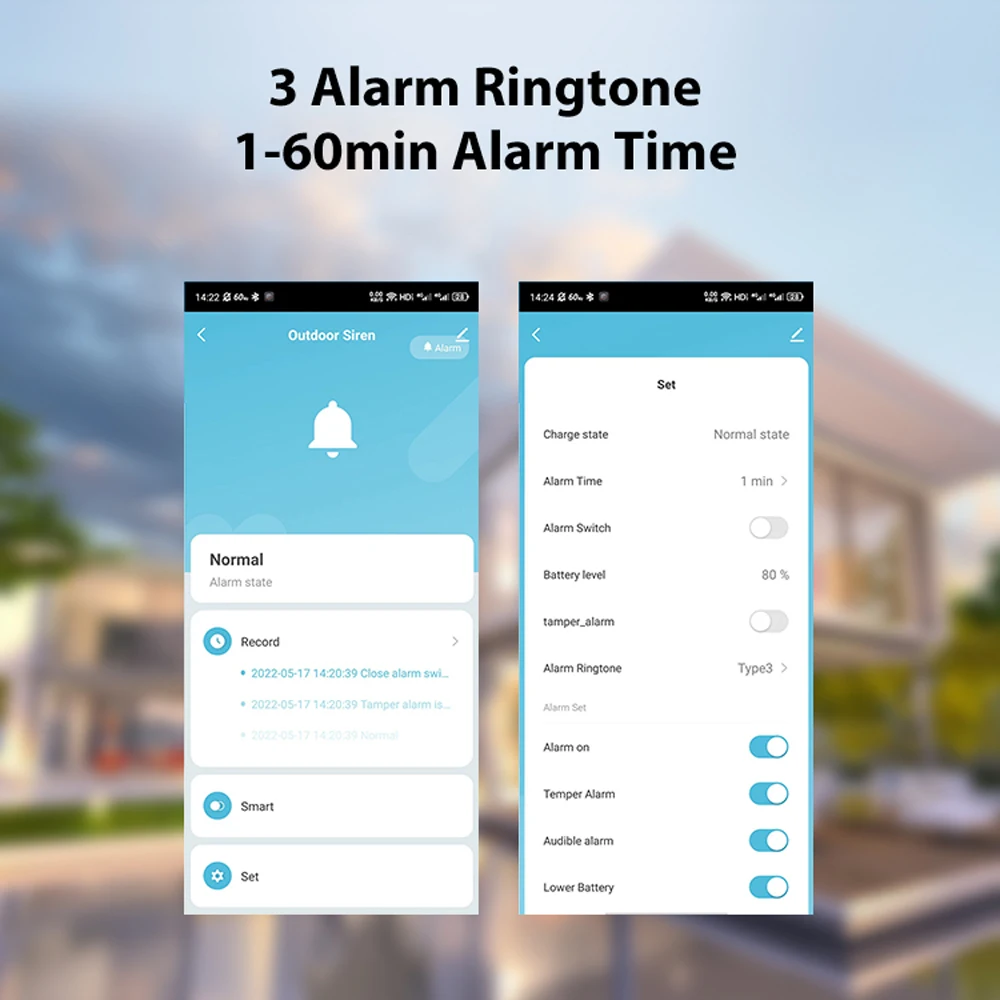 Tuya Smart For Zigbee/Wifi Siren Alarm Waterproof Outdoor With Solar And USB Power Supply Optional 95dB Remote Control