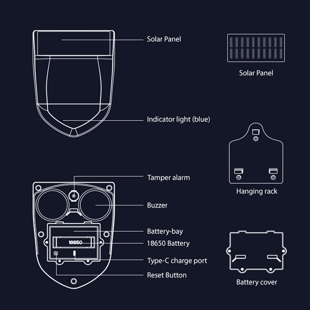 Tuya Smart For Zigbee/Wifi Siren Alarm Waterproof Outdoor With Solar And USB Power Supply Optional 95dB Remote Control