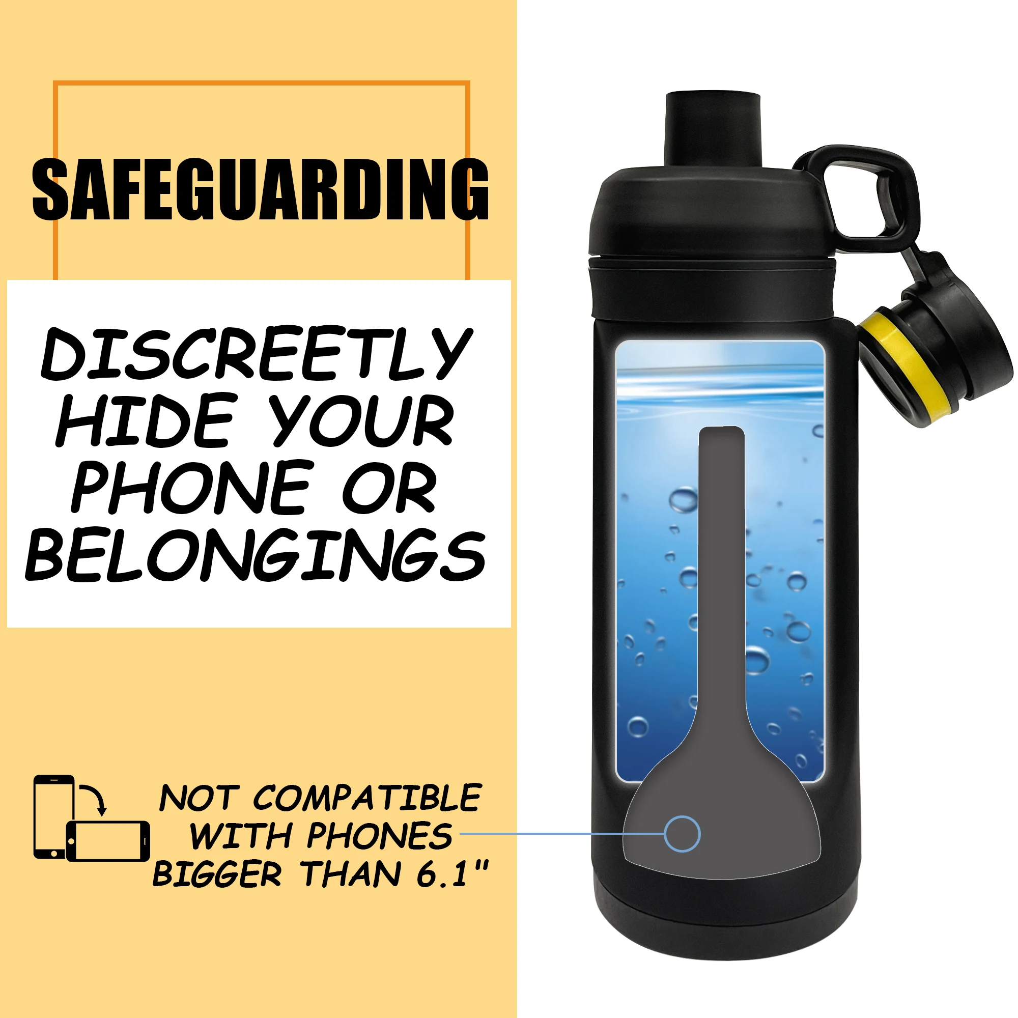 Diversion Water Bottle Storage Wallet Compartment For Travel Hidden Safe For The Home