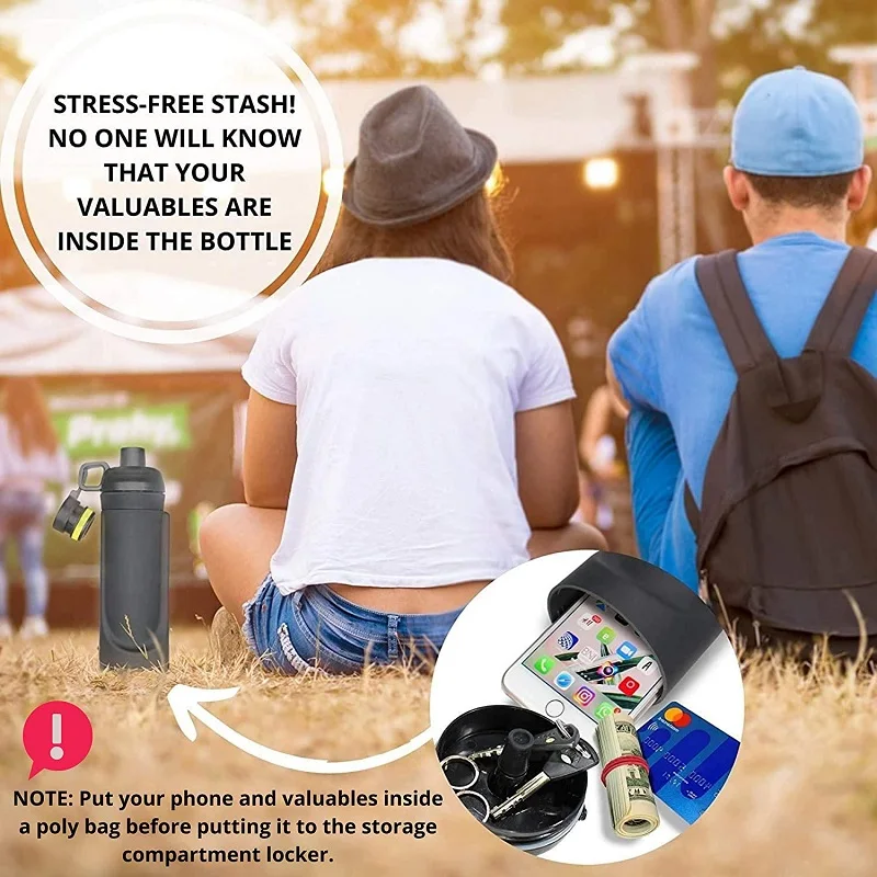 Diversion Water Bottle Storage Wallet Compartment For Travel Hidden Safe For The Home