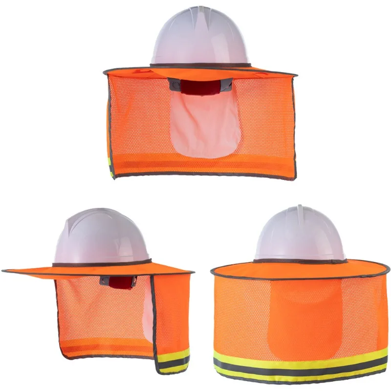 Sunscreen hat without helmet, summer reflective strip, sun visor, foldable shawl, outdoor construction site
