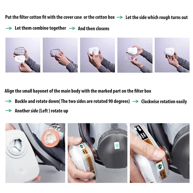 6001 6006 Respirator Cartridge 5N11 Cotton Filter 501 Set Replace For 3m Gas Mask 6200/6800/7502 Serie Painting Mask Accessories