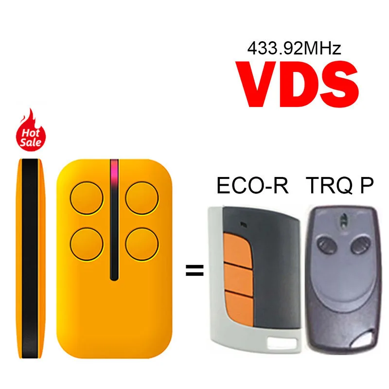 For VDS ECO-R TRQ P Garage Door Electric Gate Remote Control Garage Gate Opener Key Duplicator 433.92MHz Hand Transmitter