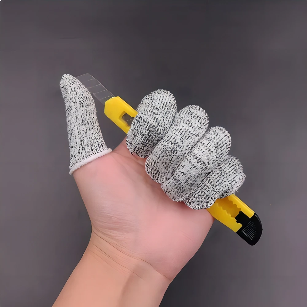 20Pcs Anti-Cut Finger Cover Finger Protector Sleeve Level 5 High-Strength Safety Flexible Anti Cut Fingertip Gloves Kitchen Tool