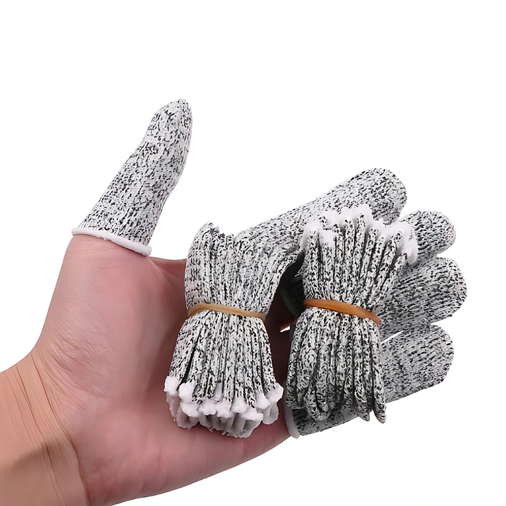 20Pcs Anti-Cut Finger Cover Finger Protector Sleeve Level 5 High-Strength Safety Flexible Anti Cut Fingertip Gloves Kitchen Tool