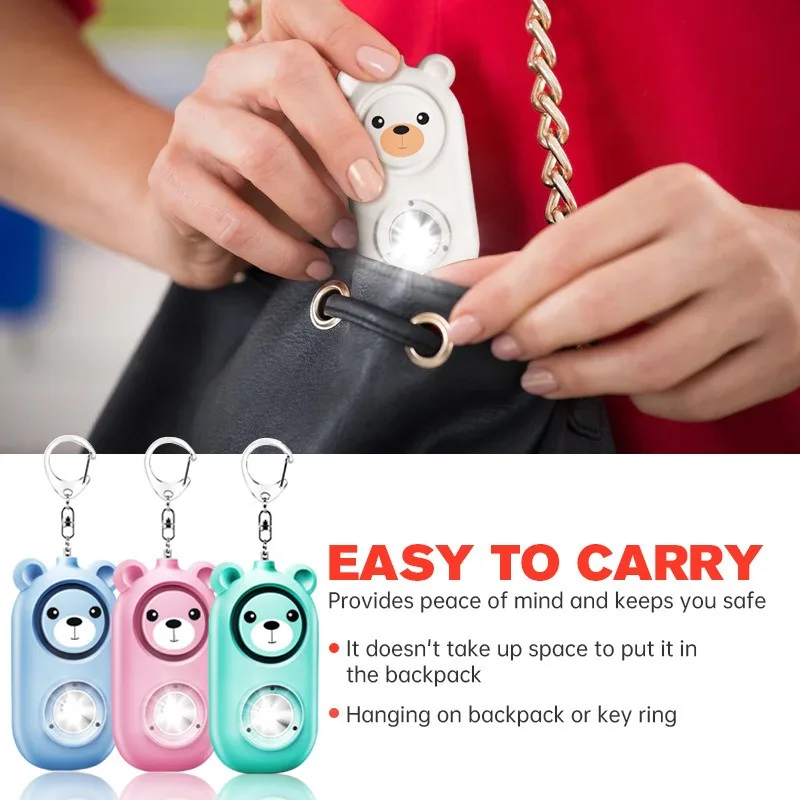 Personal Self Defense Alarm 130db Self Defense Siren Safety Alarm For Women Girl Personal Keychain Alarm With lighting
