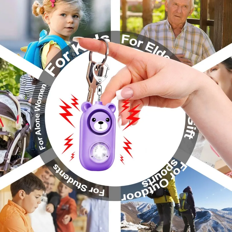Personal Self Defense Alarm 130db Self Defense Siren Safety Alarm For Women Girl Personal Keychain Alarm With lighting