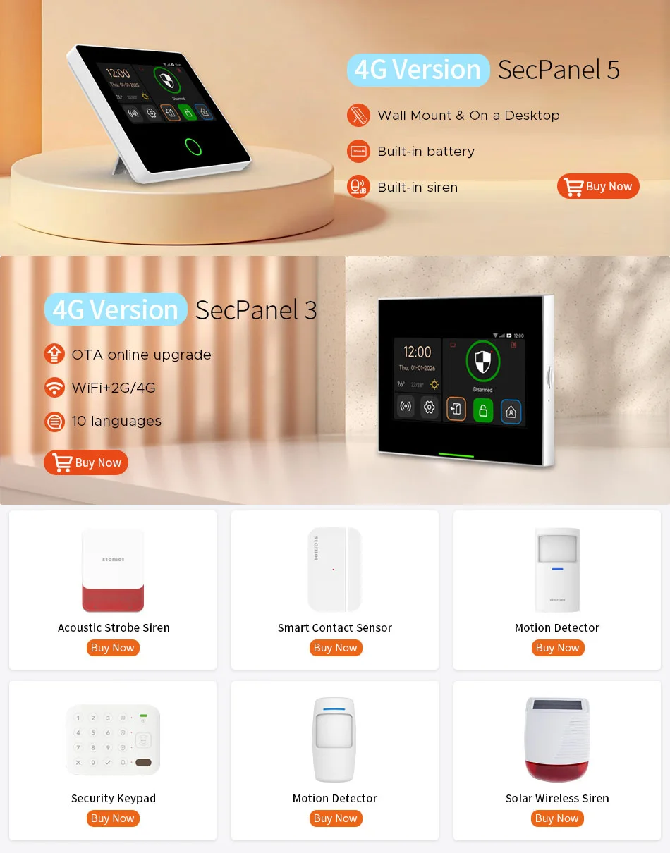 Staniot 433Mhz Wireless Security Protection Indoor Siren GSM Home Security Alarm System Light Flash Strobe High Decibel Alarms