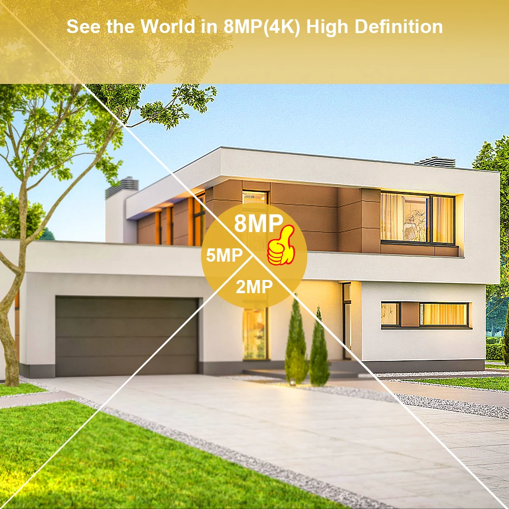 8MP 4K Wireless PTZ Camera HD 1080P Color Night Vision Wifi IP Camera Outdoor 5MP Ai Auto Tracking CCTV Surveillance Cam iCsee