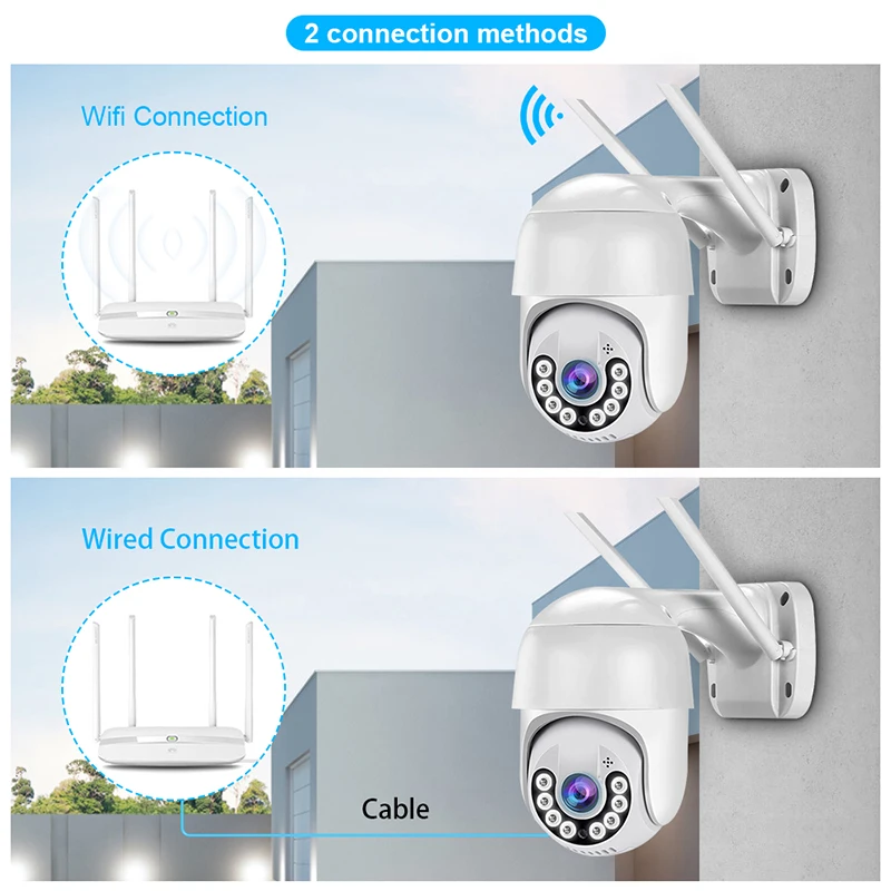 8MP 4K Wireless PTZ Camera HD 1080P Color Night Vision Wifi IP Camera Outdoor 5MP Ai Auto Tracking CCTV Surveillance Cam iCsee
