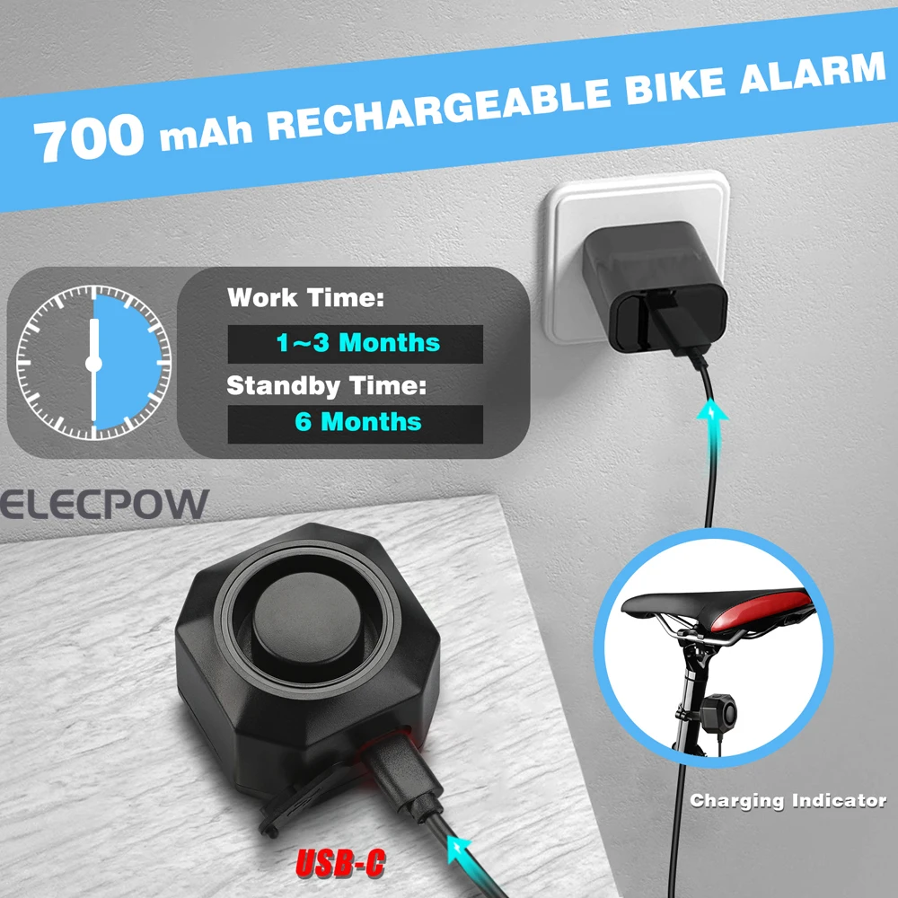 New Bicycle Alarm Wireless Waterproof Motorcycles Scooter Bike Anti Theft Alarm Security Protection Vibration Burglar Alarm