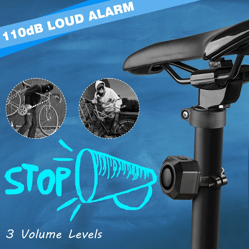 New Bicycle Alarm Wireless Waterproof Motorcycles Scooter Bike Anti Theft Alarm Security Protection Vibration Burglar Alarm