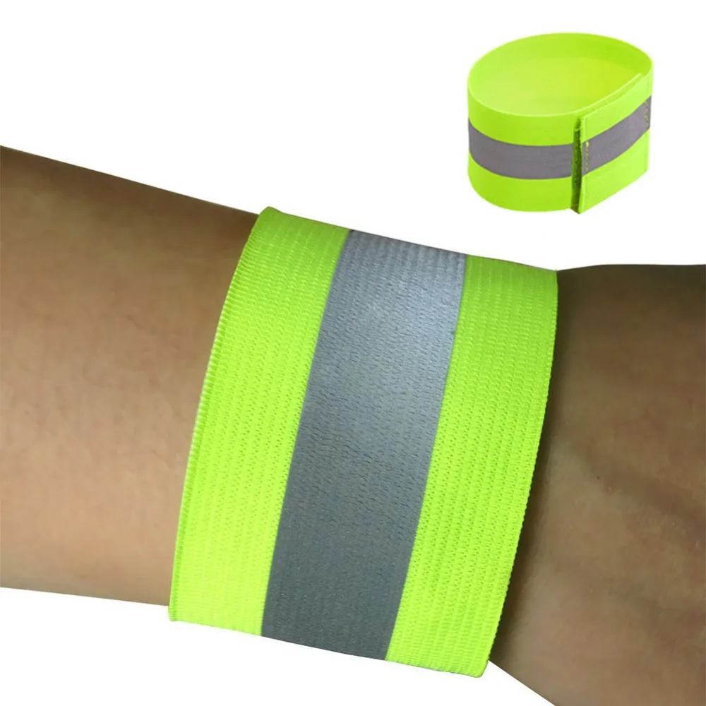 2pc Reflective Bands Safety Flashing Armband Belt Glow in the dark Bracelet for Night Jogging Walking Biking Cycling Running