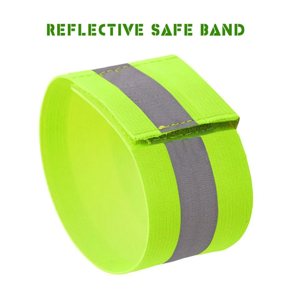 2pc Reflective Bands Safety Flashing Armband Belt Glow in the dark Bracelet for Night Jogging Walking Biking Cycling Running