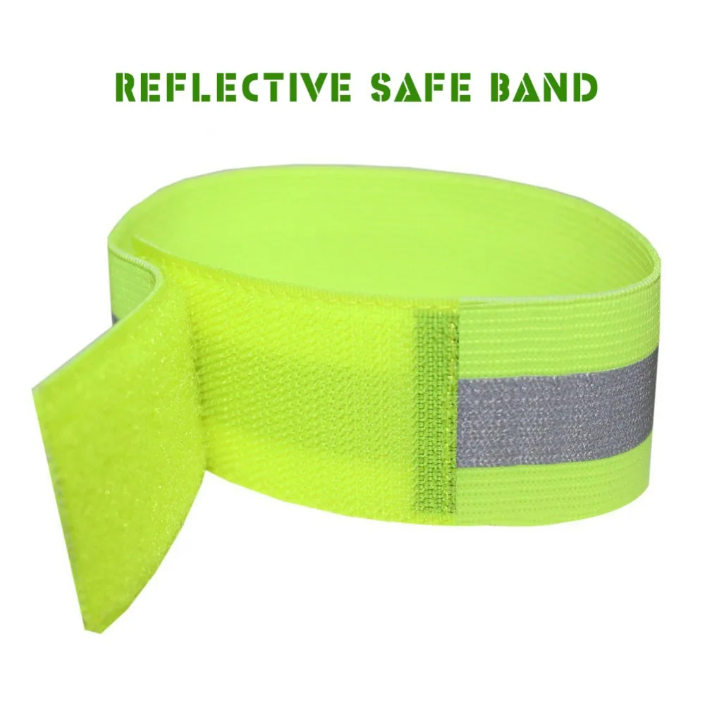2pc Reflective Bands Safety Flashing Armband Belt Glow in the dark Bracelet for Night Jogging Walking Biking Cycling Running
