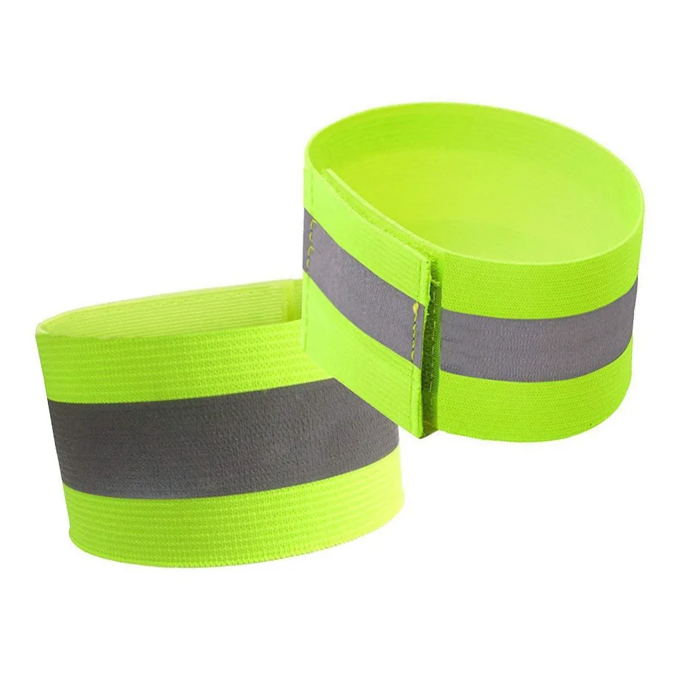 2pc Reflective Bands Safety Flashing Armband Belt Glow in the dark Bracelet for Night Jogging Walking Biking Cycling Running