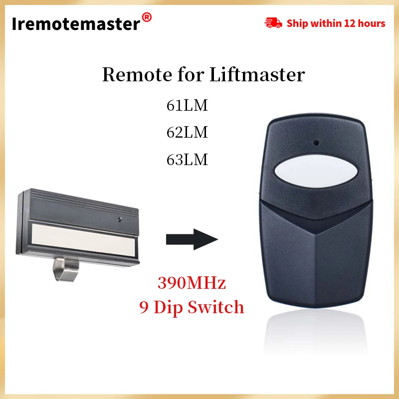 New For LiftMaster 61LM Remote Control Garage Remote 9 Dip Switches 390MHz Transmitter