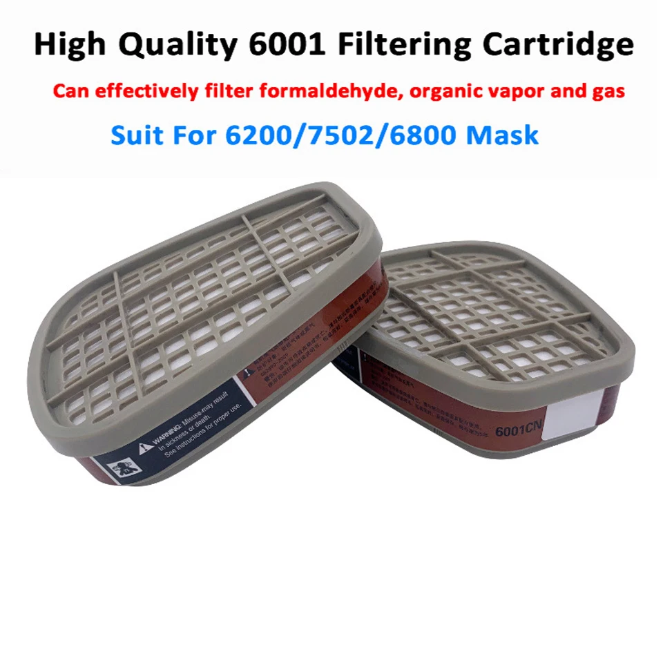 Organic 6001/6002 Filter Cartridge 5N11 Dustproof Cotton Fit For 3M 6200/7502/6800 Gas Mask Chemical Painting Spray Respirator