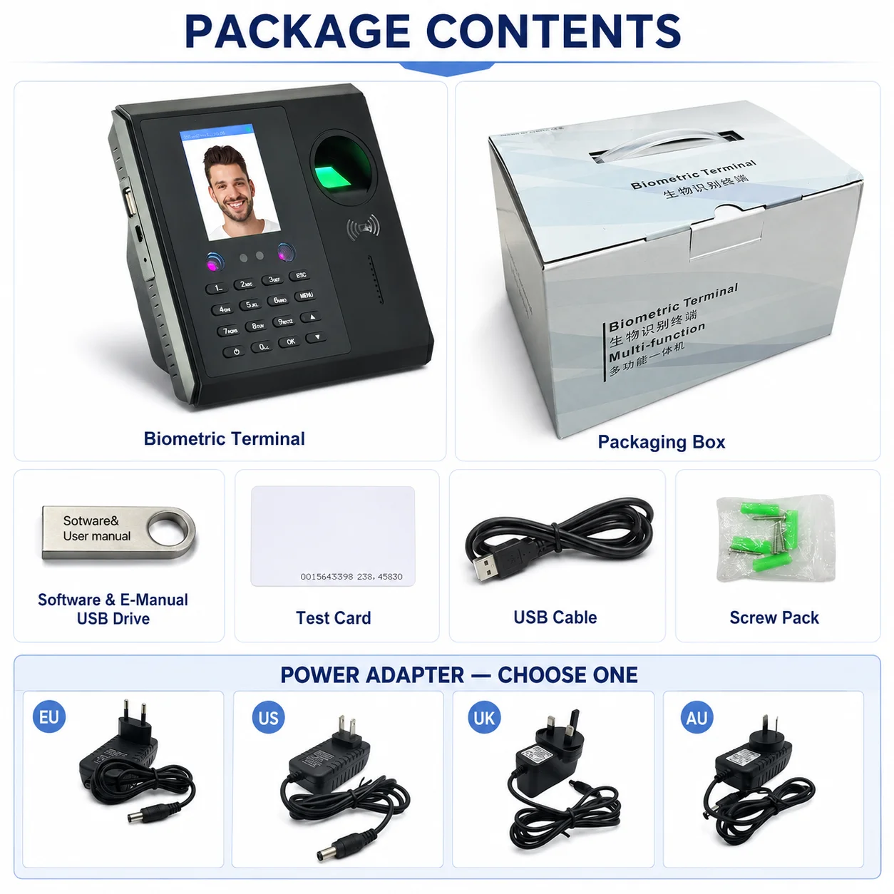 CF16 Face Recognition Time Attendance Machine WiFi Fingerprint RFID Card 2000mAh Backup Battery Employee Time Clock