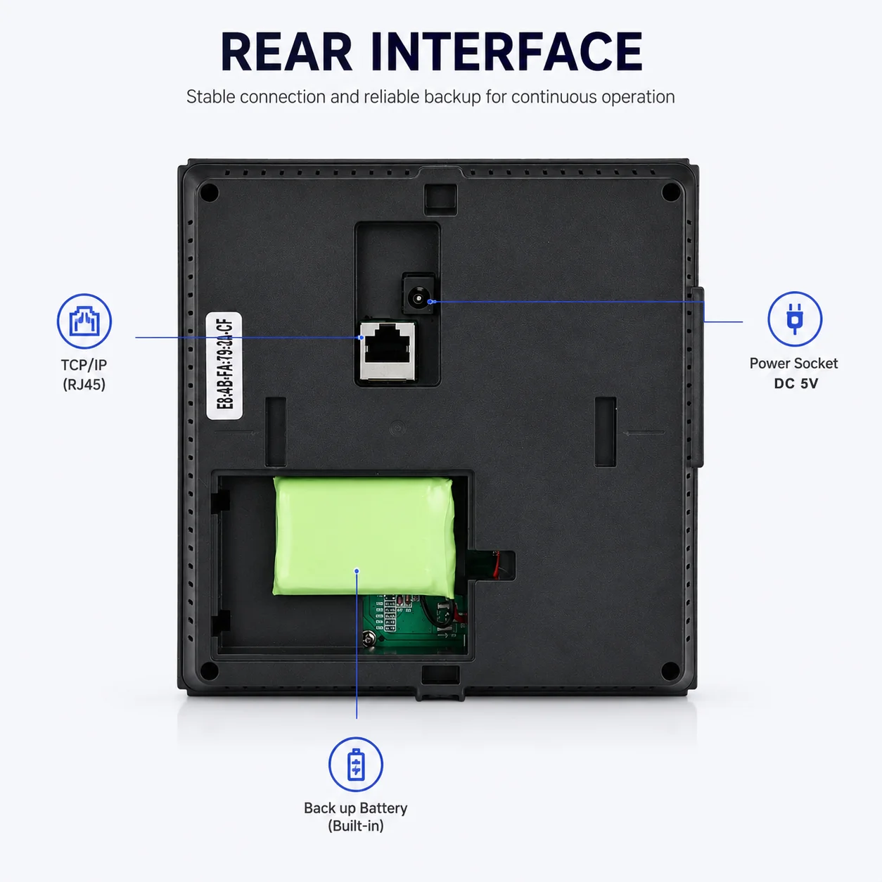 CF16 Face Recognition Time Attendance Machine WiFi Fingerprint RFID Card 2000mAh Backup Battery Employee Time Clock