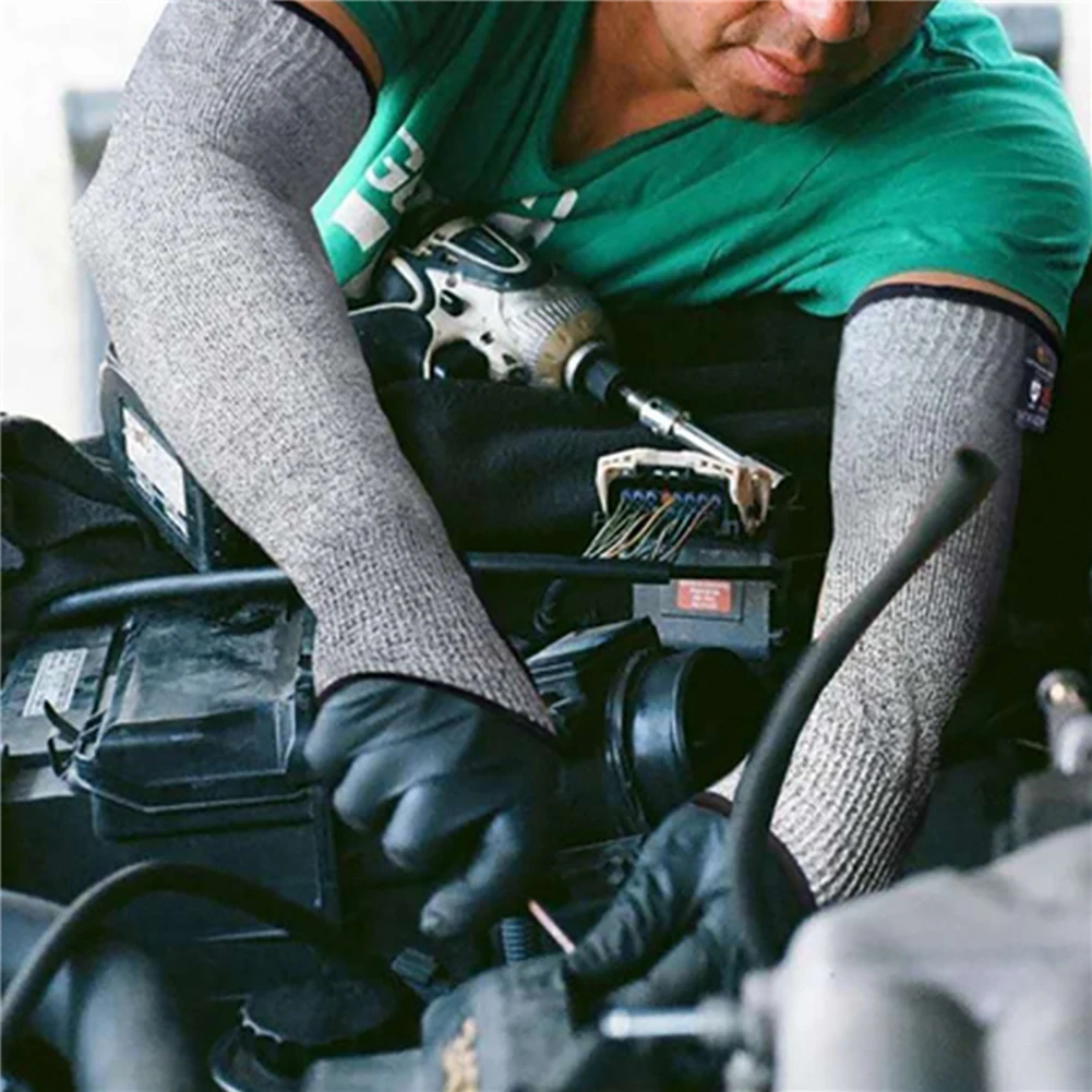Cut Resistant Level 5 HPPE Construction Automobile Glass Work Arm Sleeve Safety Glove Anti-Puncture Arm Protection Sleeve