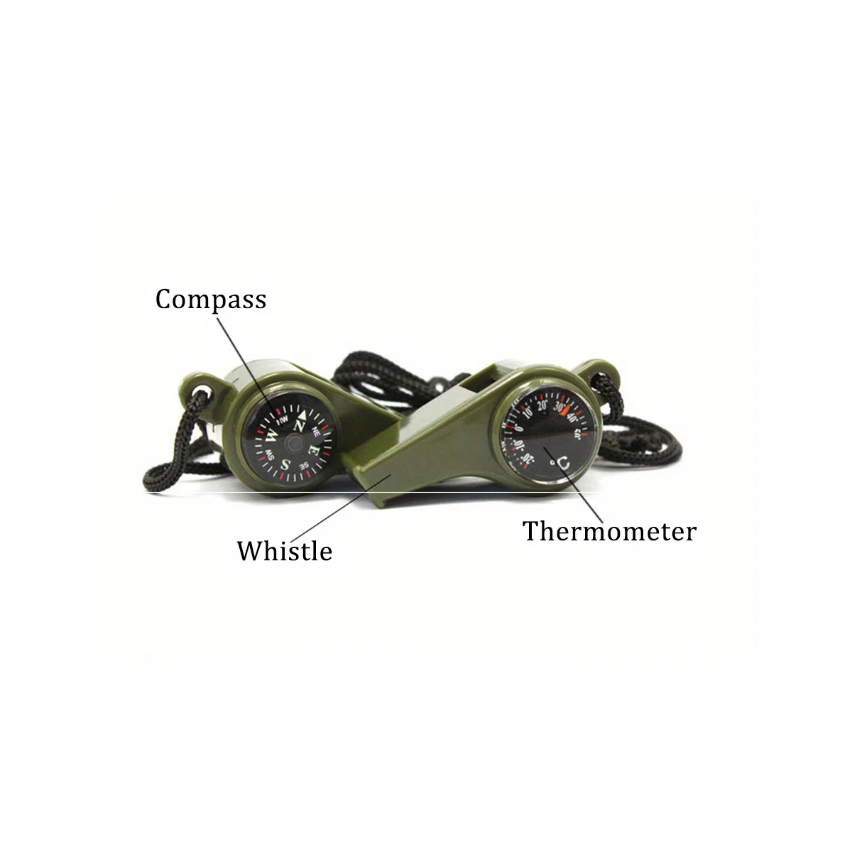 3 in 1 Emergency Survival Whistle Compass Thermometer Referee Cheerleading Whistle Camping Hiking Outdoor Multifunction Whistle