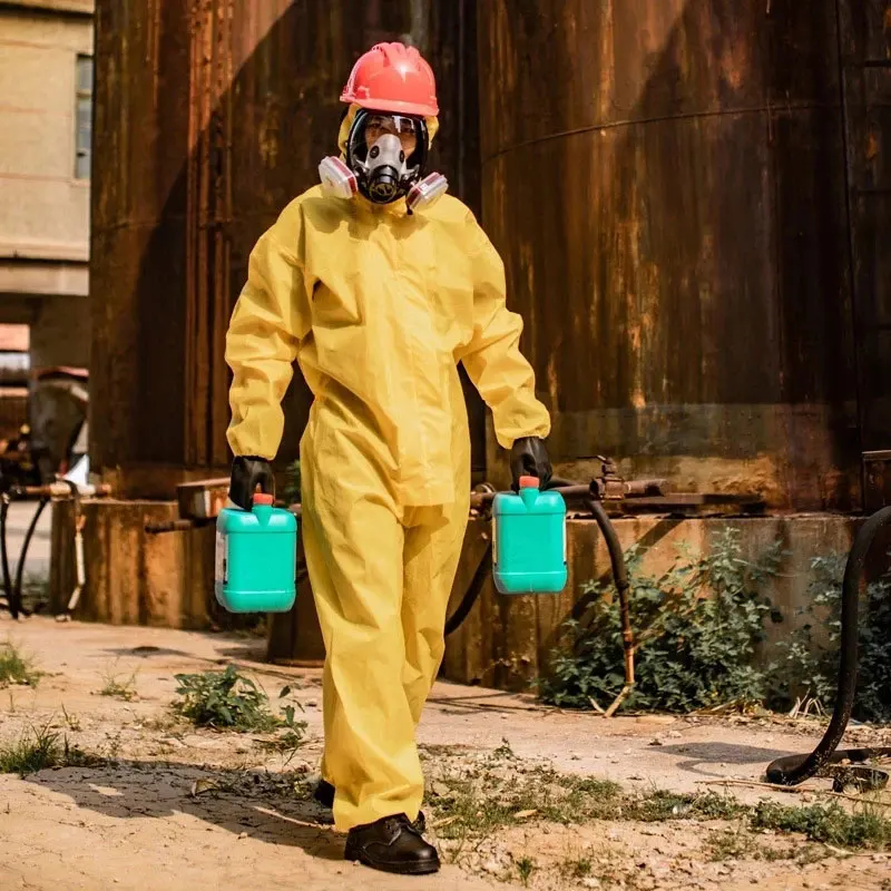 Chemical Protective Suit Coverall Hazardous Chemicals Liquid Proof Sulfuric Acid And Alkali Resistant Work Protection Clothing