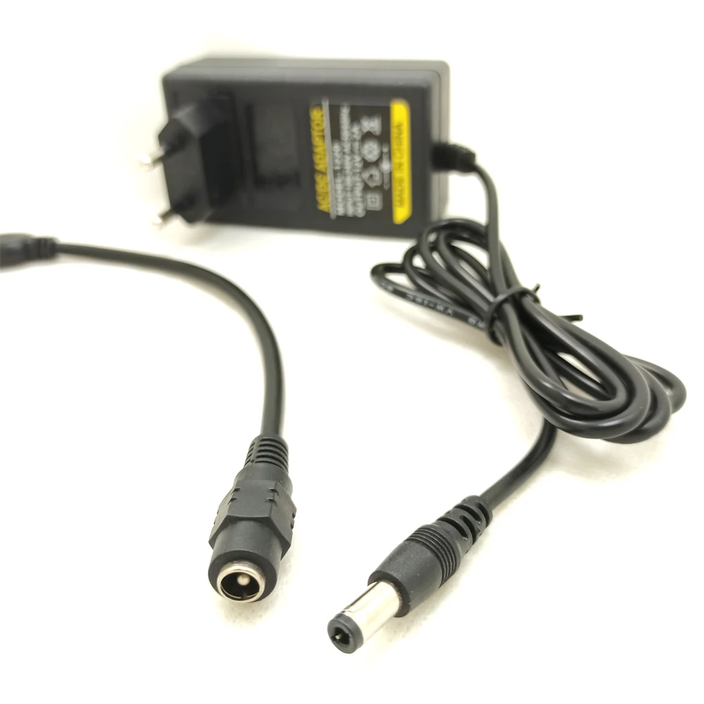 JIENUO Power Adapter DC 12V 2A EU Plug Supply 4 Split Power Cable For CCTV Camera DVR NVR IP Cam AHD Analog LED Light Strip