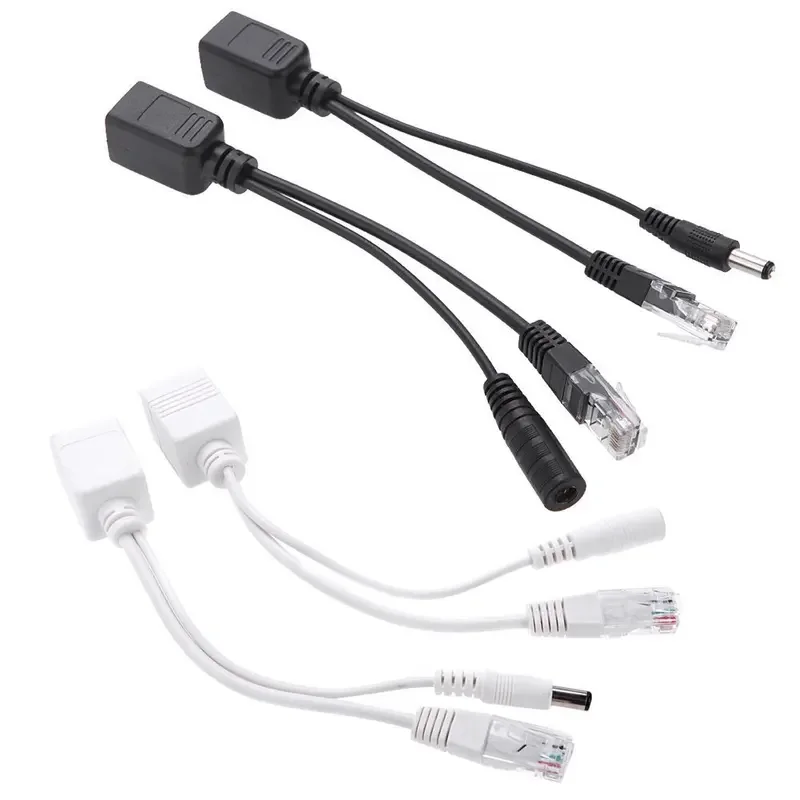 1 Pair Passive Power Over Ethernet Adapter Cable POE Cable POE Splitter RJ45 Injector Power Supply Module 12-48v for IP Camea