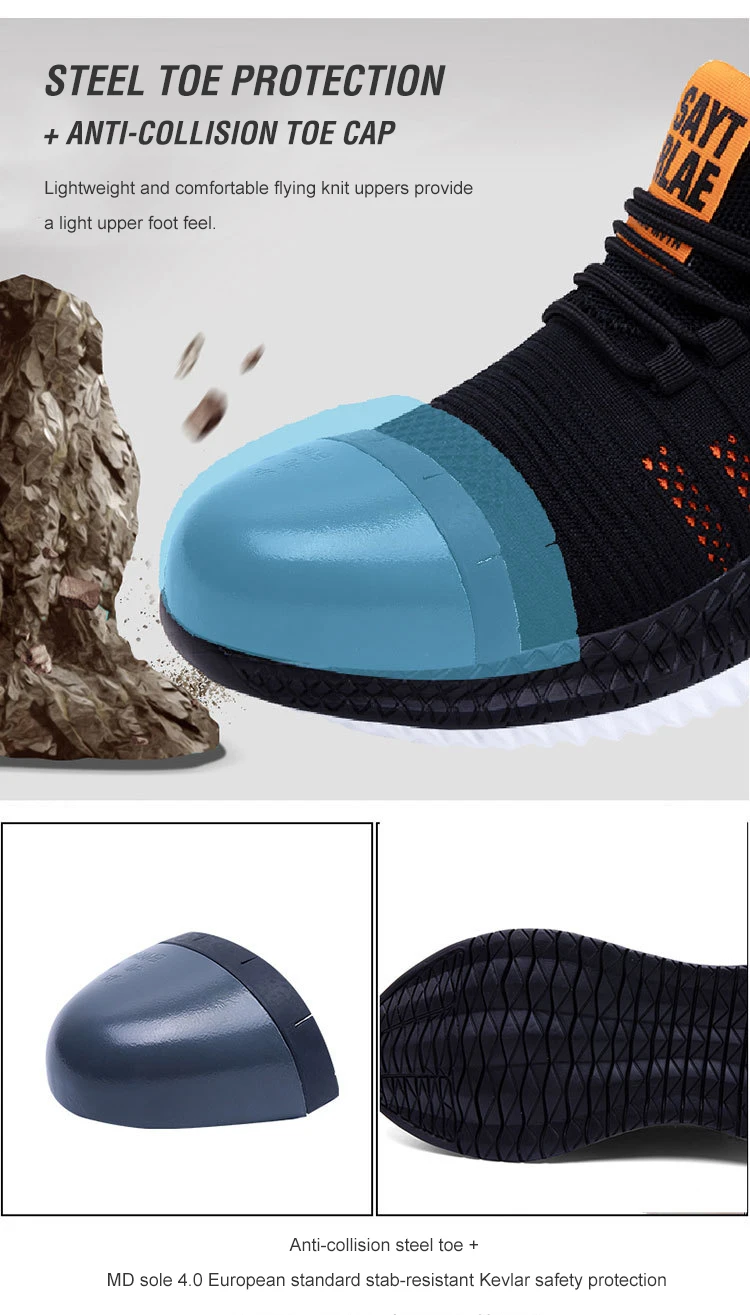 Work Safety Shoes Summer Breathable Men Air Cushion Work Protective Shoes Sneakers Anti-Puncture Work Shoes Male Steel Toe Shoes