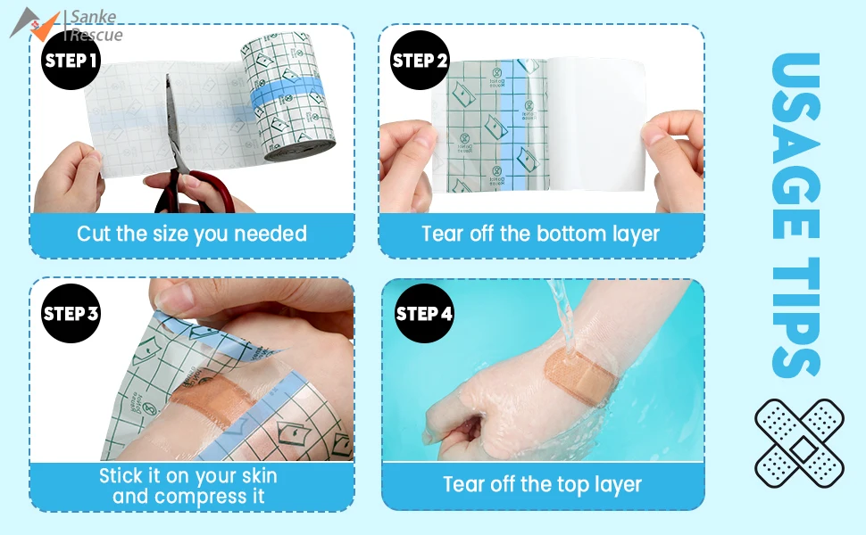 Tattoo Aftercare Waterproof Bandage Roll Transparent Film Dressing Second Skin Healing Protective Clear Adhesive for Tattoo