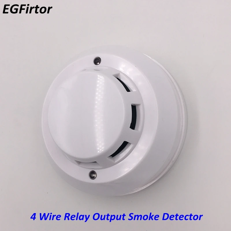 Fire Alarm 4 Wire Photoelectric Smoke Detector Relay Ouput Operation NO NC Smoke Sensor Alarm Detector For Conventional System